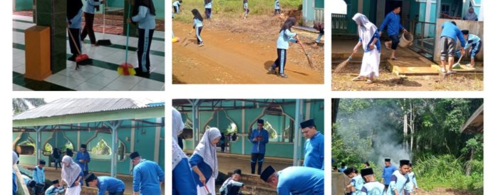 Keluarga Besar MIN 1 Tebo Gelar Aksi Bakti Sosial Bersihkan Lingkungan Masjid Dengan Semangat