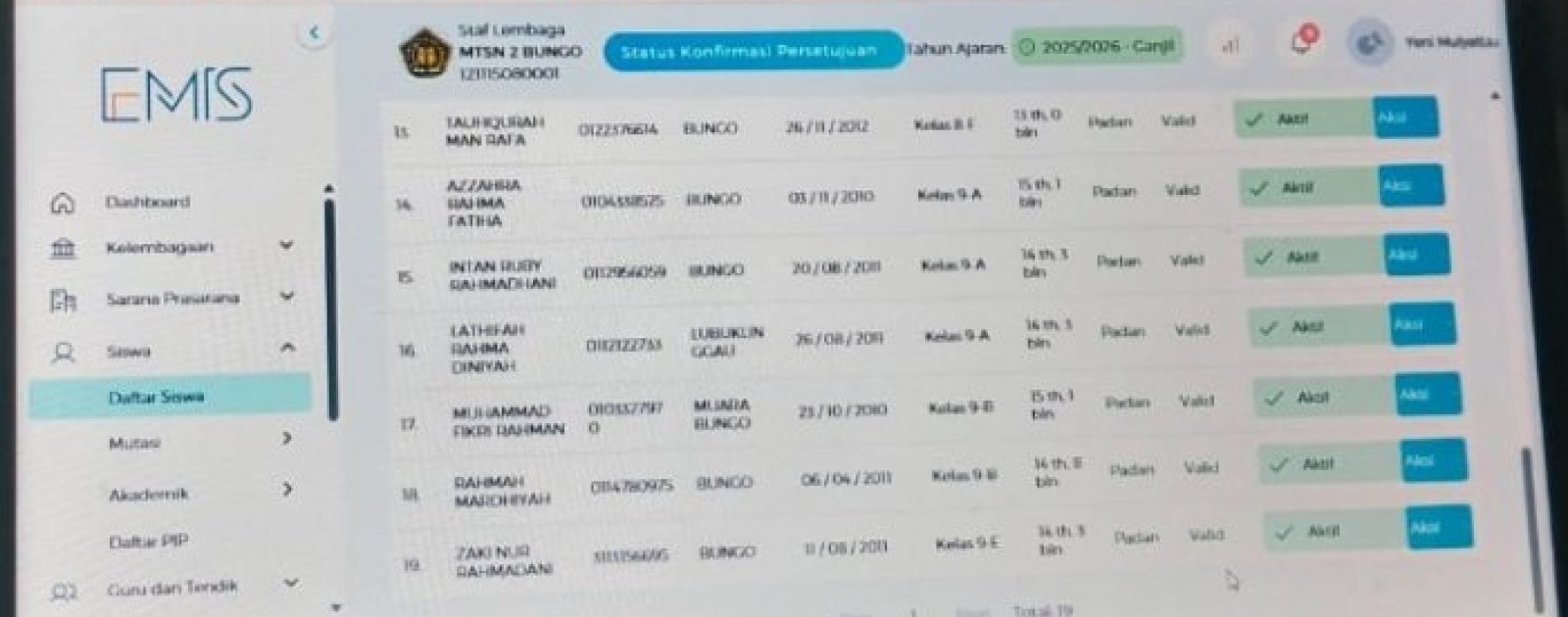 MTsN 2 Bungo Lakukan Lembur Sinkronisasi Data EMIS ke RDM