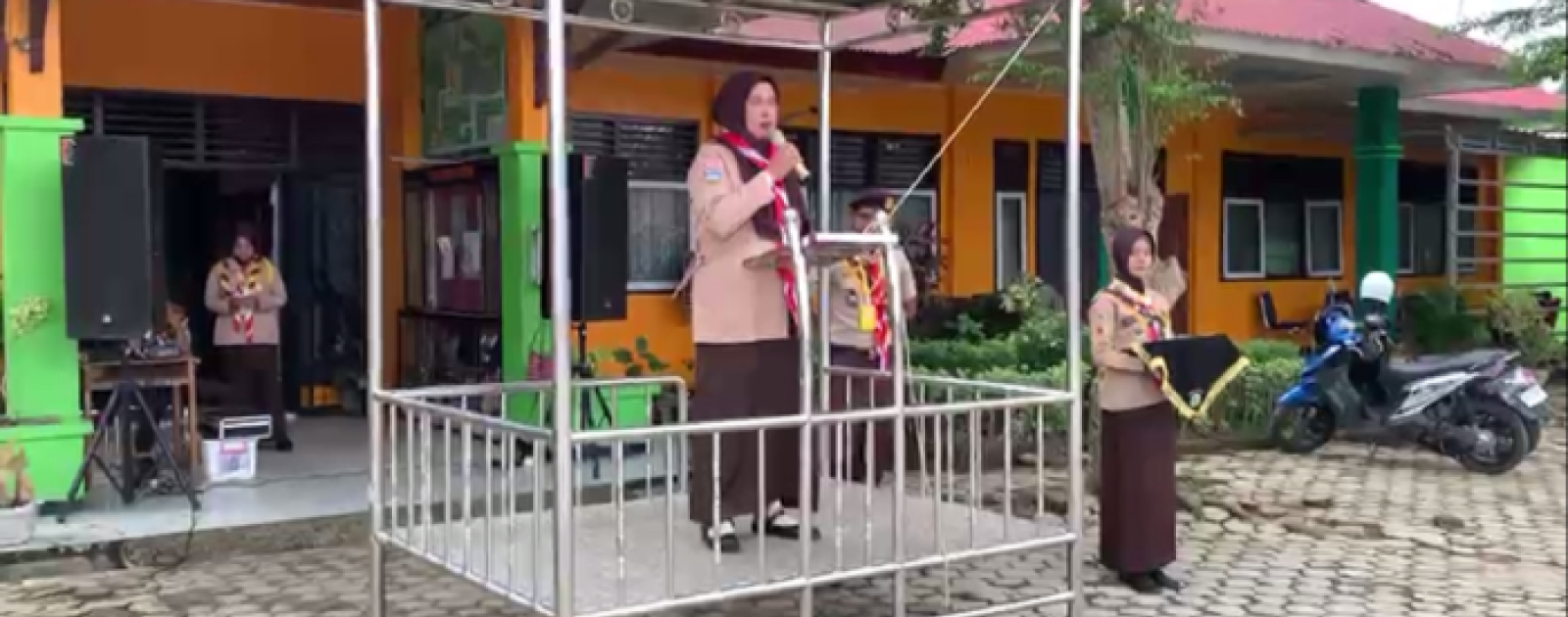 Wakamad Kesiswaan Berikan Amanat Pembukaan Latgab Penggalang ke-8 MAN 1 Bungo