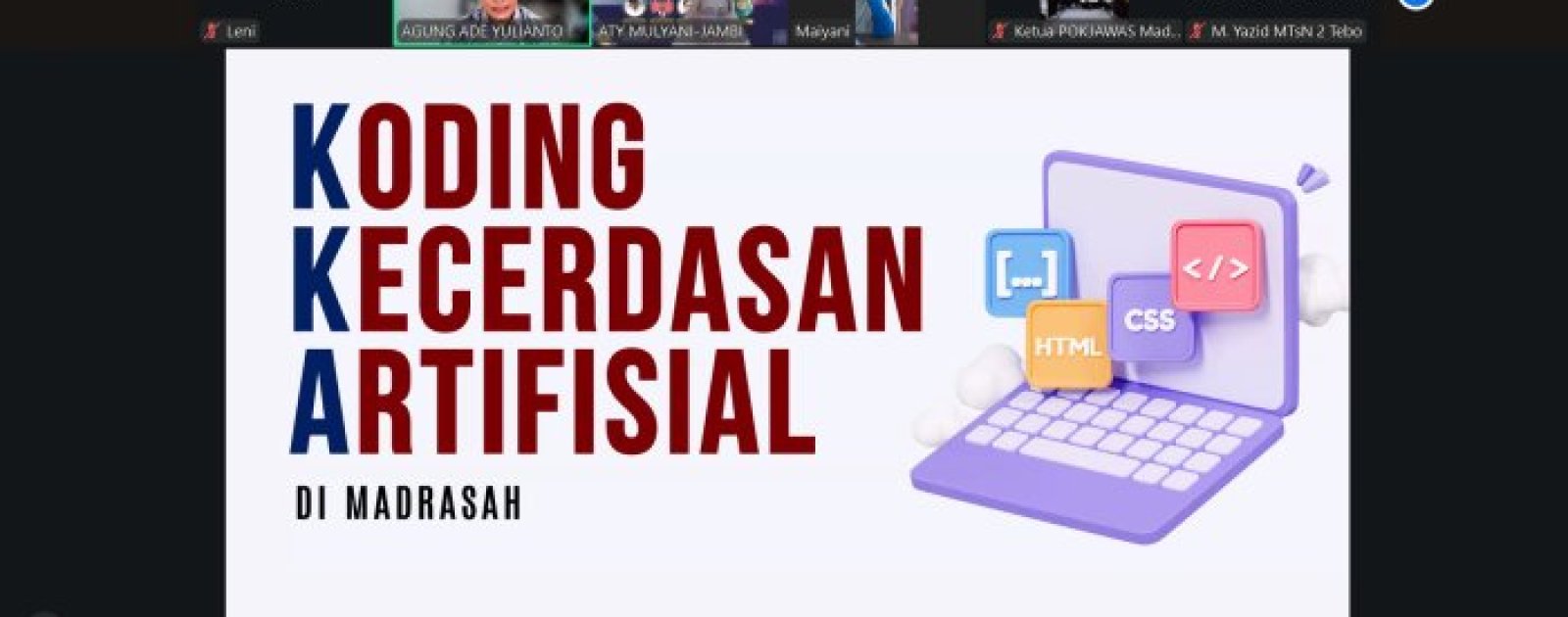 Guru MTsN 2 Kota Jambi Ikuti Webinar Coding Kanwil Kemenag